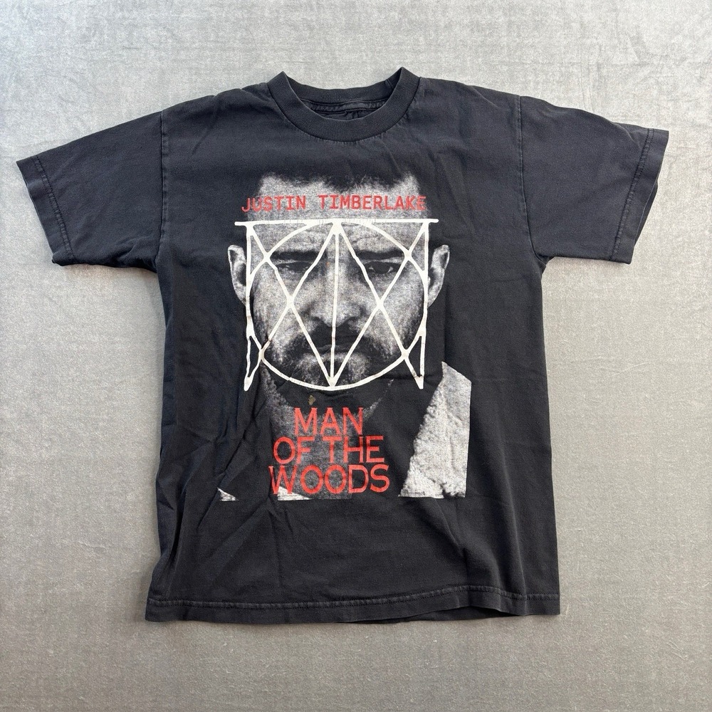 Justin Timberlake Man Of The Woods Tour Graphic‎ T Shirt Black Men's Medium